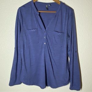 Ibex Shanti Henley Tee Purple Large